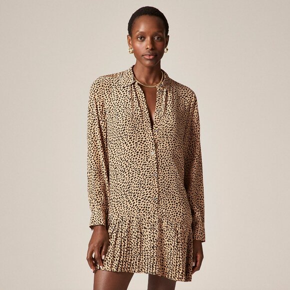 330. J. CREW New Amelia shirt-dress in cheetah print Dress $228 NWT Small - Picture 1 of 5
